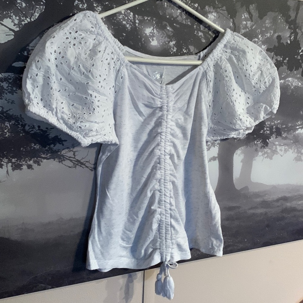 Justice girls embroidered sleeve top 12